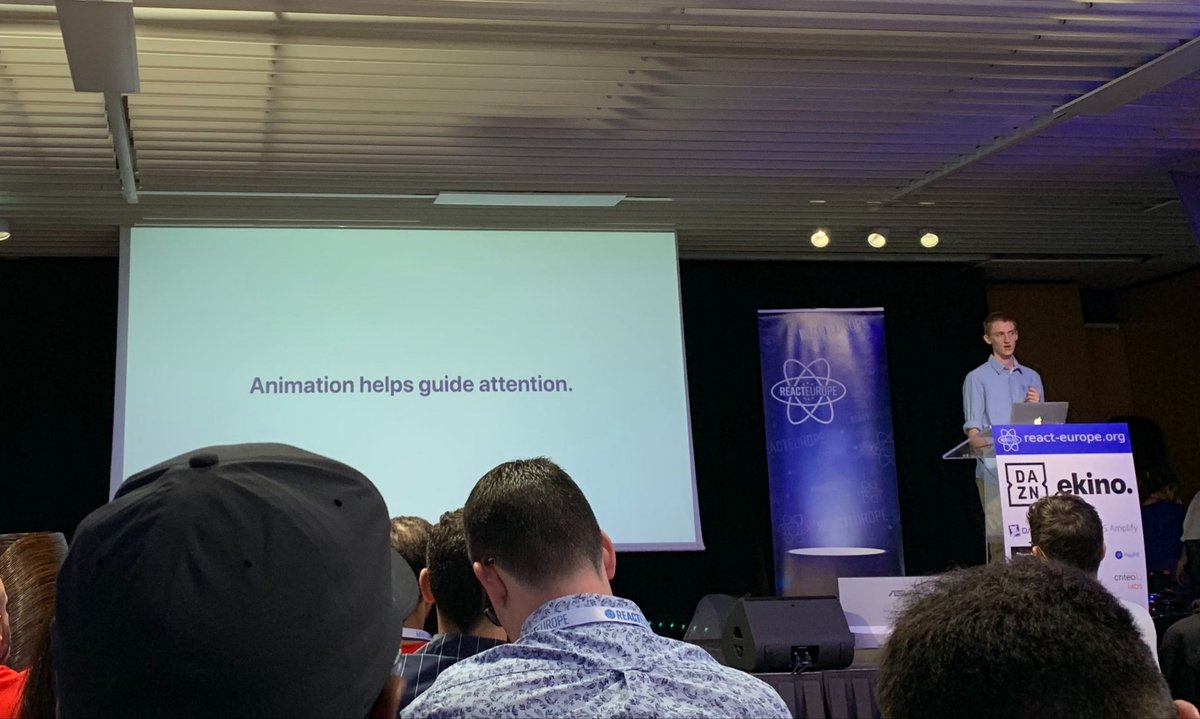 Kapten_tech's tweet image. "Animation helps guide attention." by @alecdotbiz
We are using React Spring and you?
#reacteurope #ReactJS #reactspring