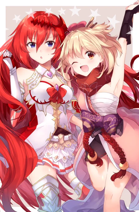 古戦場から逃げない人を応援するジータちゃんとゴブロさん 