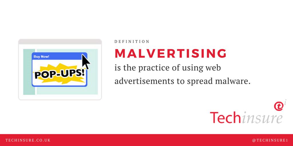 Techinsure1's tweet image. What does Malvertising mean in the world of cyber? 
#Techterms #Cyberterms #Cyberexplained