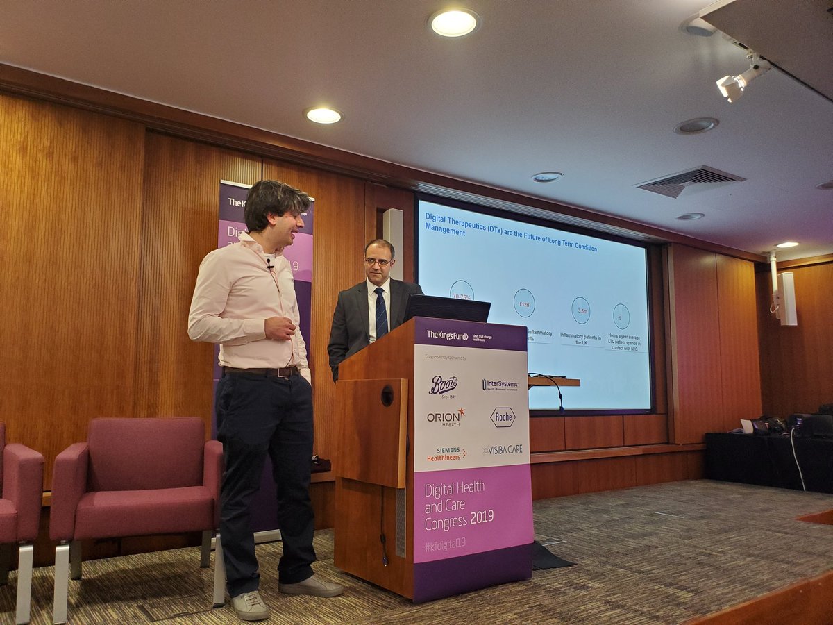 InterSystemsUKI's tweet photo. Hearing now from Nader Alaghband of @3ampLondon and @IBDdoc on developing #digitalhealth tools to support #patients with long-term conditions
#KFdigital19 https://t.co/hRlhkqcgjc