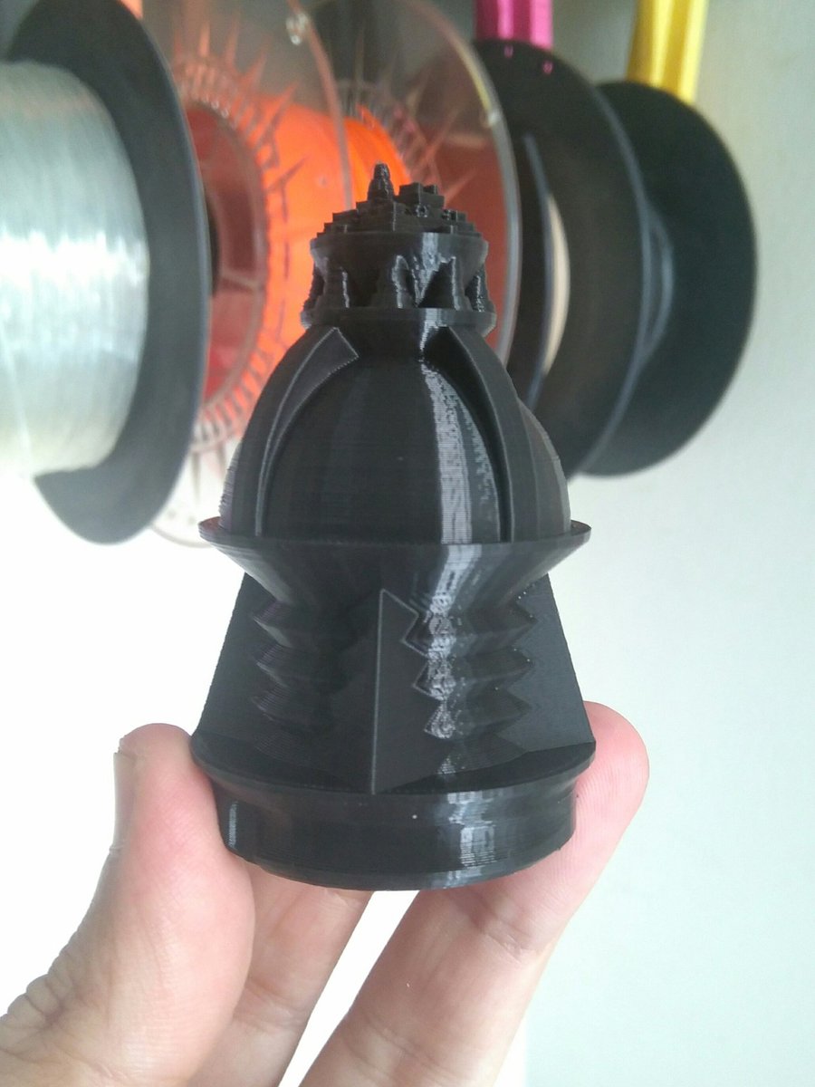 ferjerez3d's tweet photo. 23/31.....black tower. Another piece for the #municipalmay build. A collection of randomly generated buildings using @openscad. This one has been printed with @fervi3d black pla. #3DPrinting #everydayacity https://t.co/YerXc0d7rq