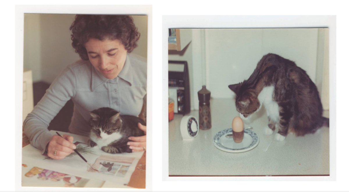 Judith Kerr painting with her cat, Mog