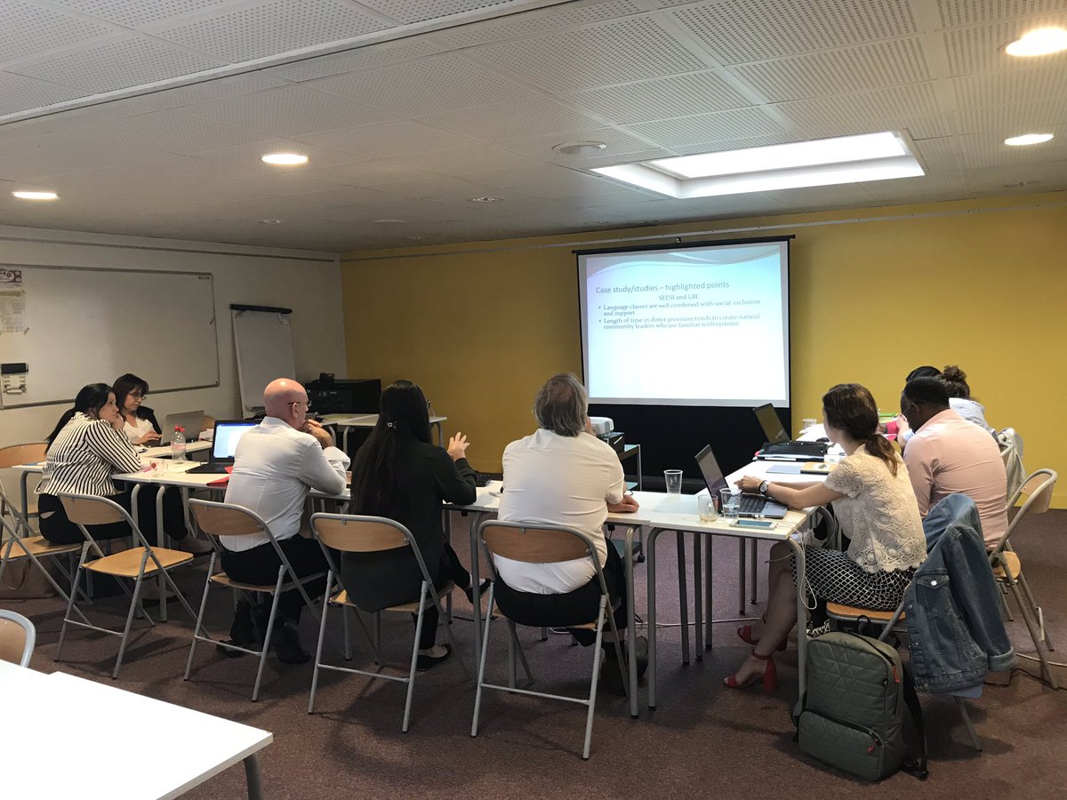 123_M_K's tweet photo. In Paris with @ACHintegrates today w/ our @EUErasmusPlus partners for #SEESI project presenting national profile findings of refugee national position, policies &amp; programmes  to determine a #SEESI occupational profile for community IAG worker. #rethinkingrefugee https://t.co/5mWc4cFmCO