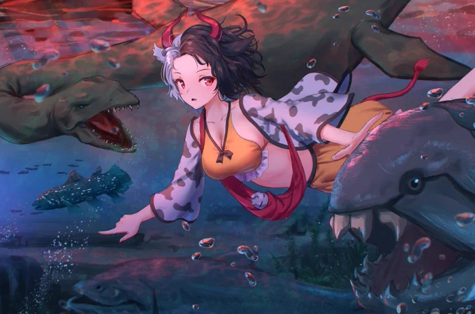 古代魚の子連れ番人 
