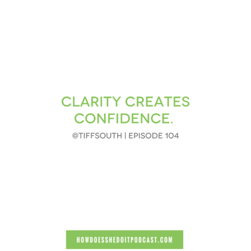 tiffsouth's tweet photo. Having clarity about who you are and what you have to offer will inform your confidence in so many ways, including how you show up for your career. Listen for ways to get clear before your next step. #HowDoesShePod #PodsInColor https://t.co/pv38Tii57i https://t.co/AfADvkAv7y