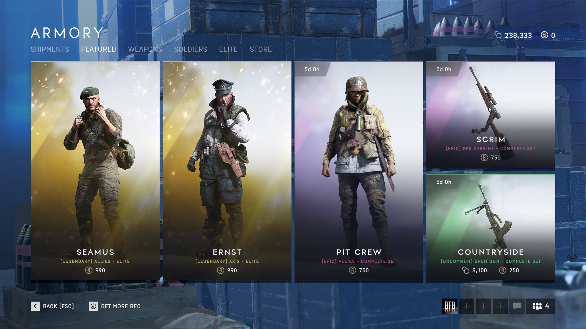 Battlefield Bulletin på Twitter: ”UPDATE: The new Epic Items (Cavalleria,  Stag's Blood and Blaze) have been removed from the #Battlefield V Armory  Section 🤨 https://t.co/kxYPEruSVG” / Twitter