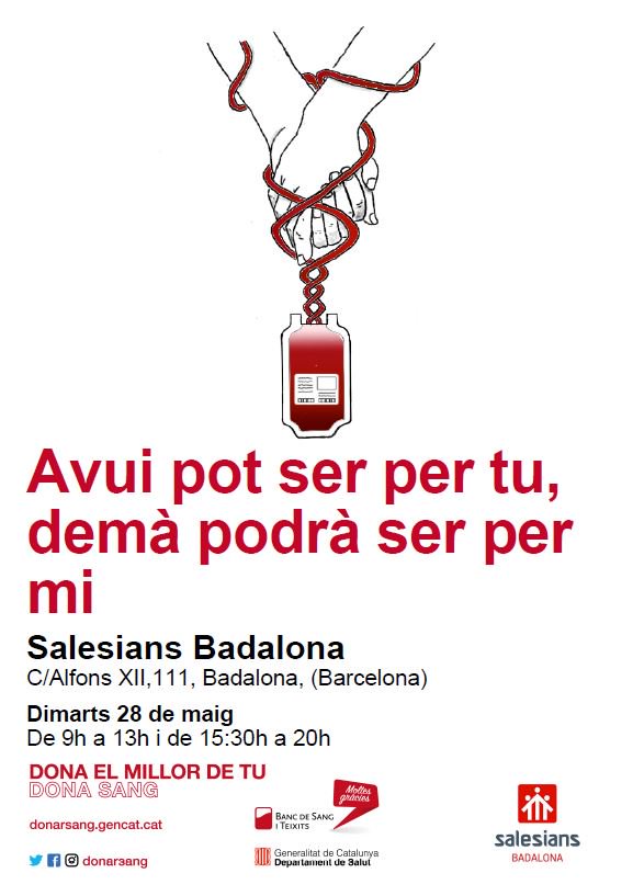 Resultat d'imatges de donaciÃ³ sang salesians badalona