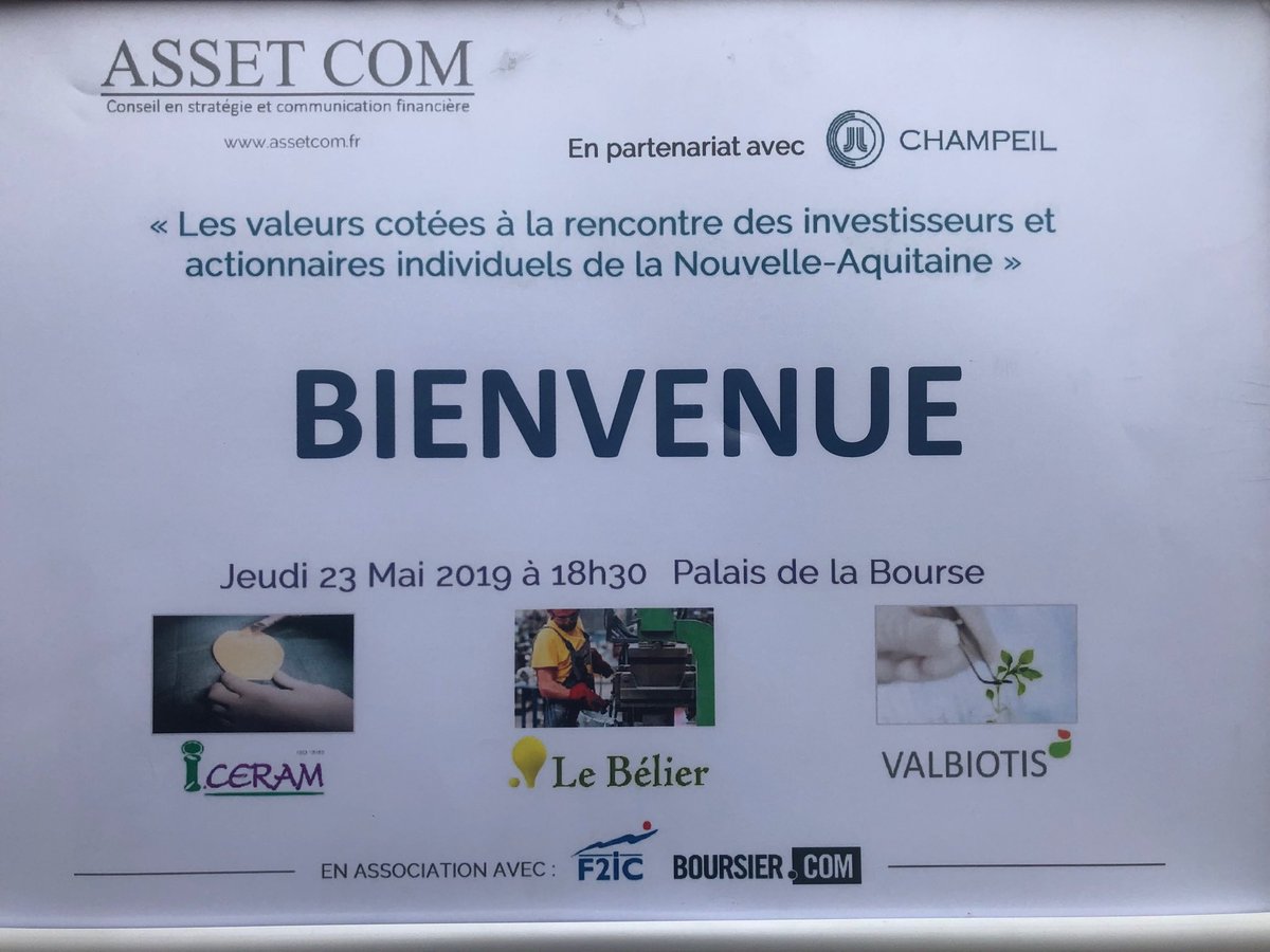 Rendez-vous dans moins d une heure place de la #Bourse à #Bordeaux avec #I.Ceram #valbiotis et #LeBelier en compagnie de ⁦<a href="/Boursier_com/">Boursier.com</a>⁩