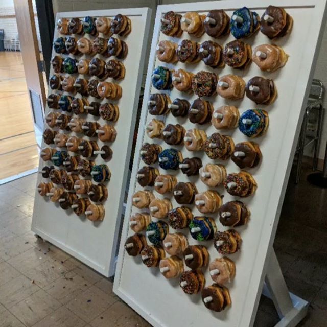 HookedWorkshop's tweet photo. Currently working on a tabletop version of the donut wall (post coming soon) and it has me thinking about these large rolling donut walls I made for @crdswestside last summer. Pretty cool to get to see some of my work getting regular use. #throwbackthurs… https://t.co/OfiqaPrNfT https://t.co/sBgLP0MYPw