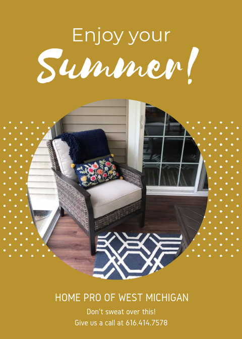 HomeProMI's tweet image. Don't sweat it! Let us help make your home your dream home! Give us a call today at 616.414.7578 to schedule an appointment for your free estimate!