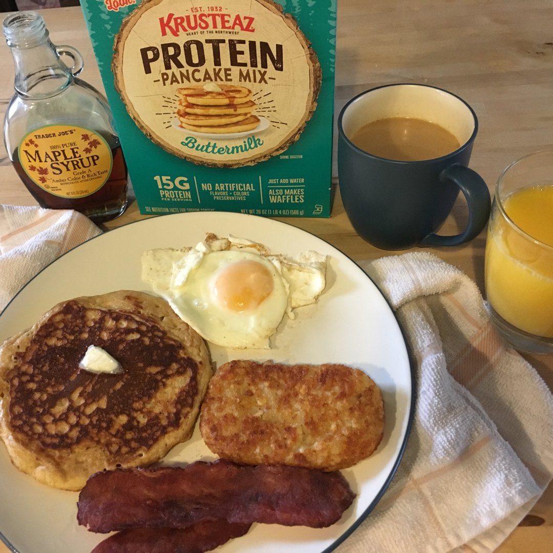 Best easiest better-for-you than most pancake mix EVER. SO GOOD.  <a href="/Influenster/">Influenster</a>  @krusteaz #Fueledbykrusteaz #complimentary