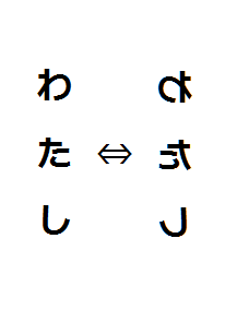 Mikimasa ひらがなの鏡文字 左右反転 たいていは読めるけど さんぽ の鏡文字だけは何か強烈なフォースが働いて読めないことを発見した