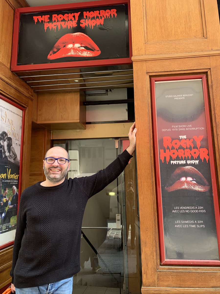 Darthparra's tweet photo. Film show live depuis 1978 sans interruption. #therockyhorrorpictureshow #rhps #paris #ohrocky #myfavoriteobsession https://t.co/733Le9ehtd