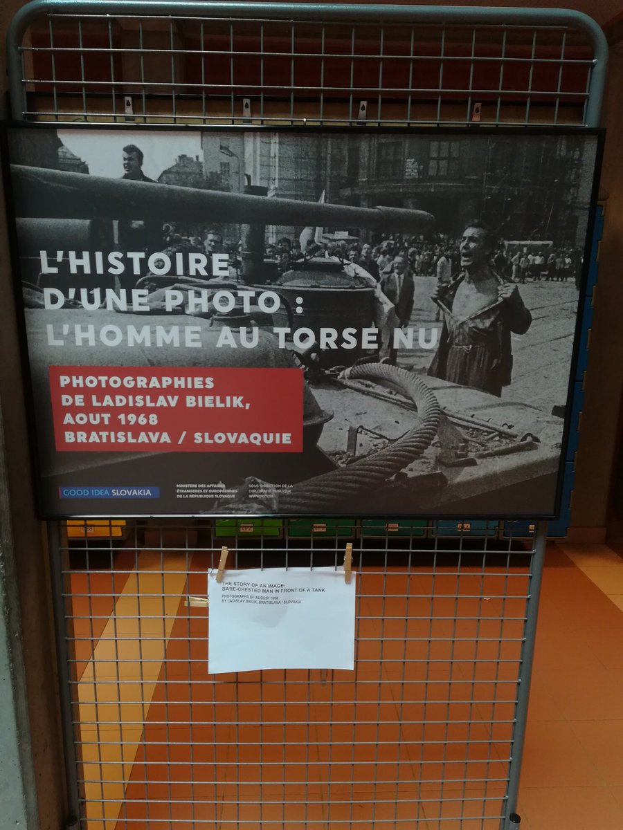 SLOVAKIAinEU's tweet photo. Exhibition on the #1968occupation of #Czechoslovakia now open in #EuropeanSchool/Ixelles in Brussels. A reminder to the young and us all: Democracy must not be taken for granted! #EE2019 #WEAREEU #thistimeiamvoting https://t.co/xxUrzU87C9