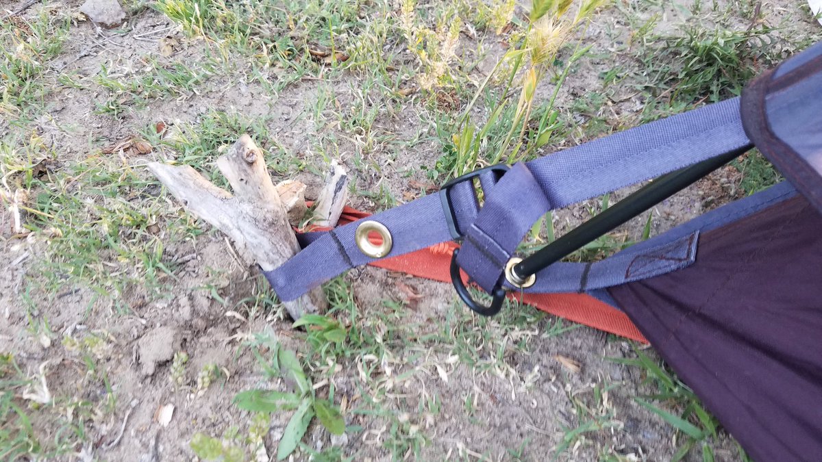 DocCopemys's tweet photo. I swear I remember packing the pouch of tent stakes as I was prepping for the #NativeExplorers trip. Had to improvise. #NE2019. https://t.co/j9WAWbO24H
