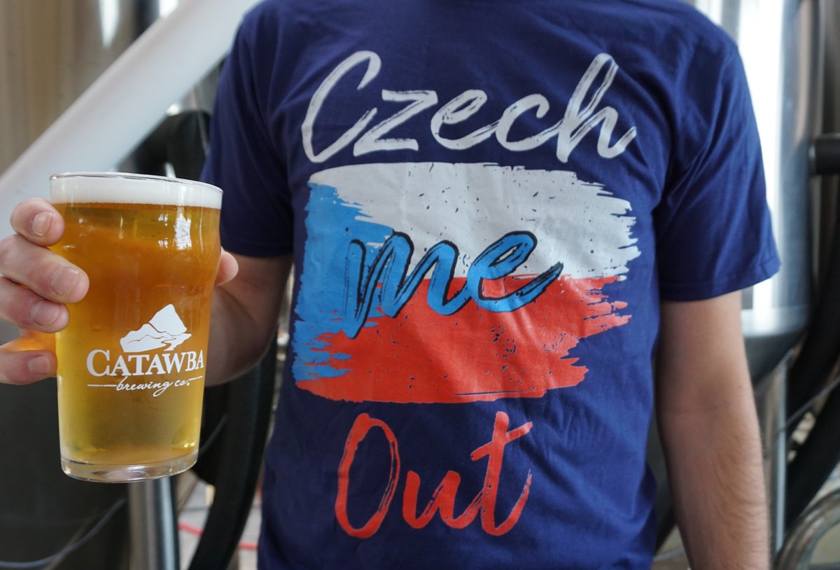 CatawbaBeer's tweet photo. Well... the temperature has officially hit 90 degrees here in the Southeast - It is now Pilsner season! Today, all 4 of our tasting rooms will be tapping a crisp Czech Pils.#catawbabrewing #catawbasmallbatch #catawbapassport #czechpils #pilsner https://t.co/44mxAuhb2w