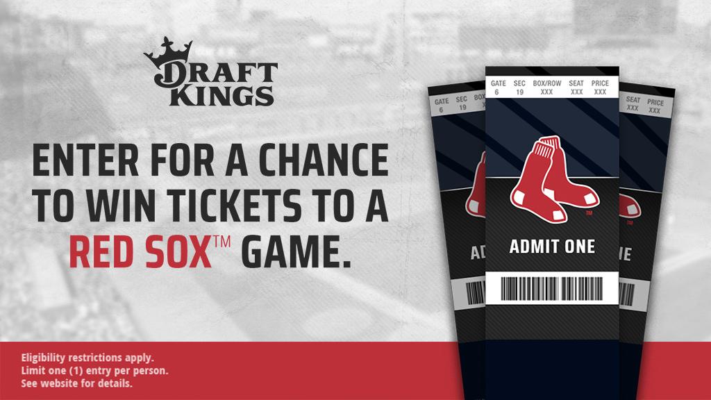 RedSox's tweet photo. 🚨#RedSox Ticket Giveaway🚨

Enter now for your shot at (2) tickets to an upcoming home game, courtesy of @DraftKings. Follow these simple steps to enter. 

1. Follow @DraftKings  
2. RT this post 
 
T&amp;C Here: https://t.co/KYk7Z9VgqW https://t.co/tXcxeXindL