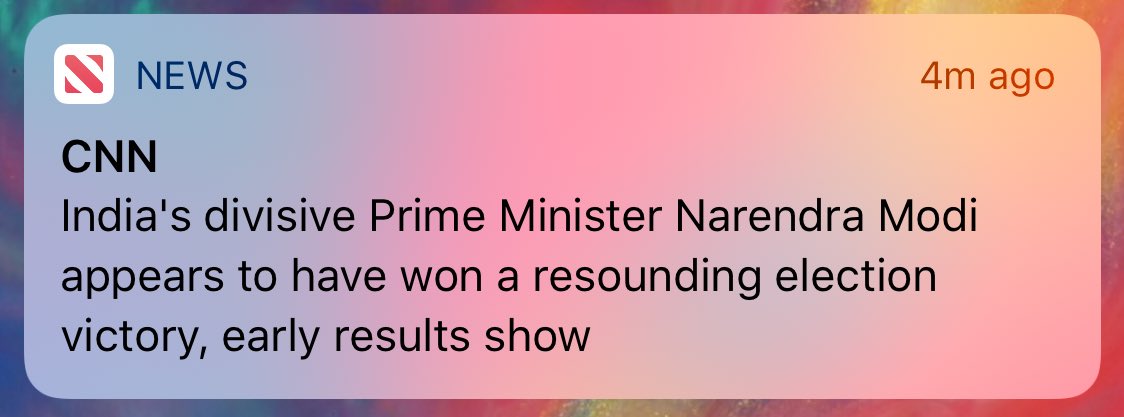 What the fuck does CNN mean by “divisive”? I’d think such a landslide victory shows great unity among Modi supporters!