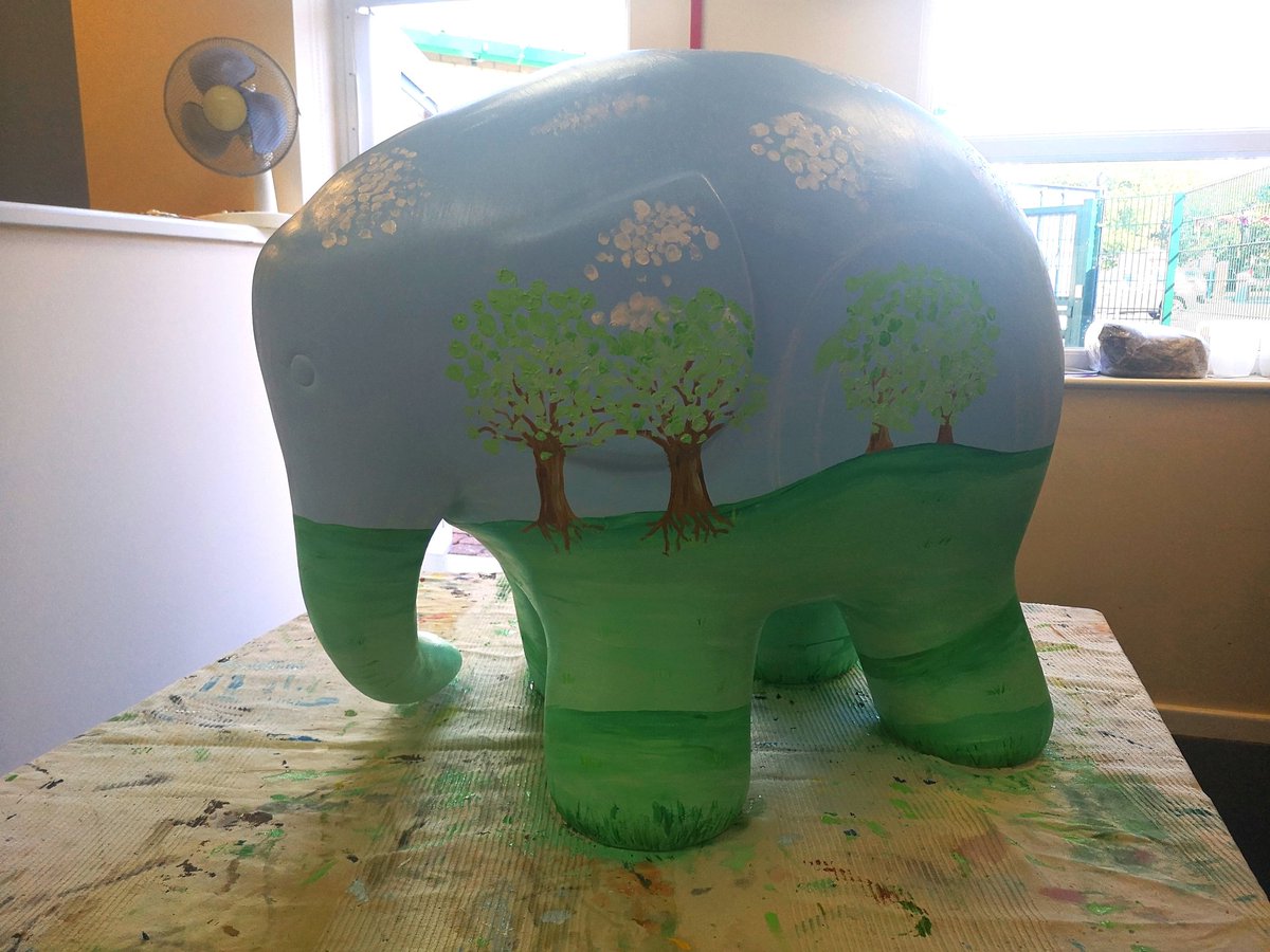 I have been lucky enough to be helping with Holystone Primary's very own Elmer! The children designed it and we managed to get every child in school to make their mark by adding a finger print.
I just need to add some school mascots and other details next week :-)