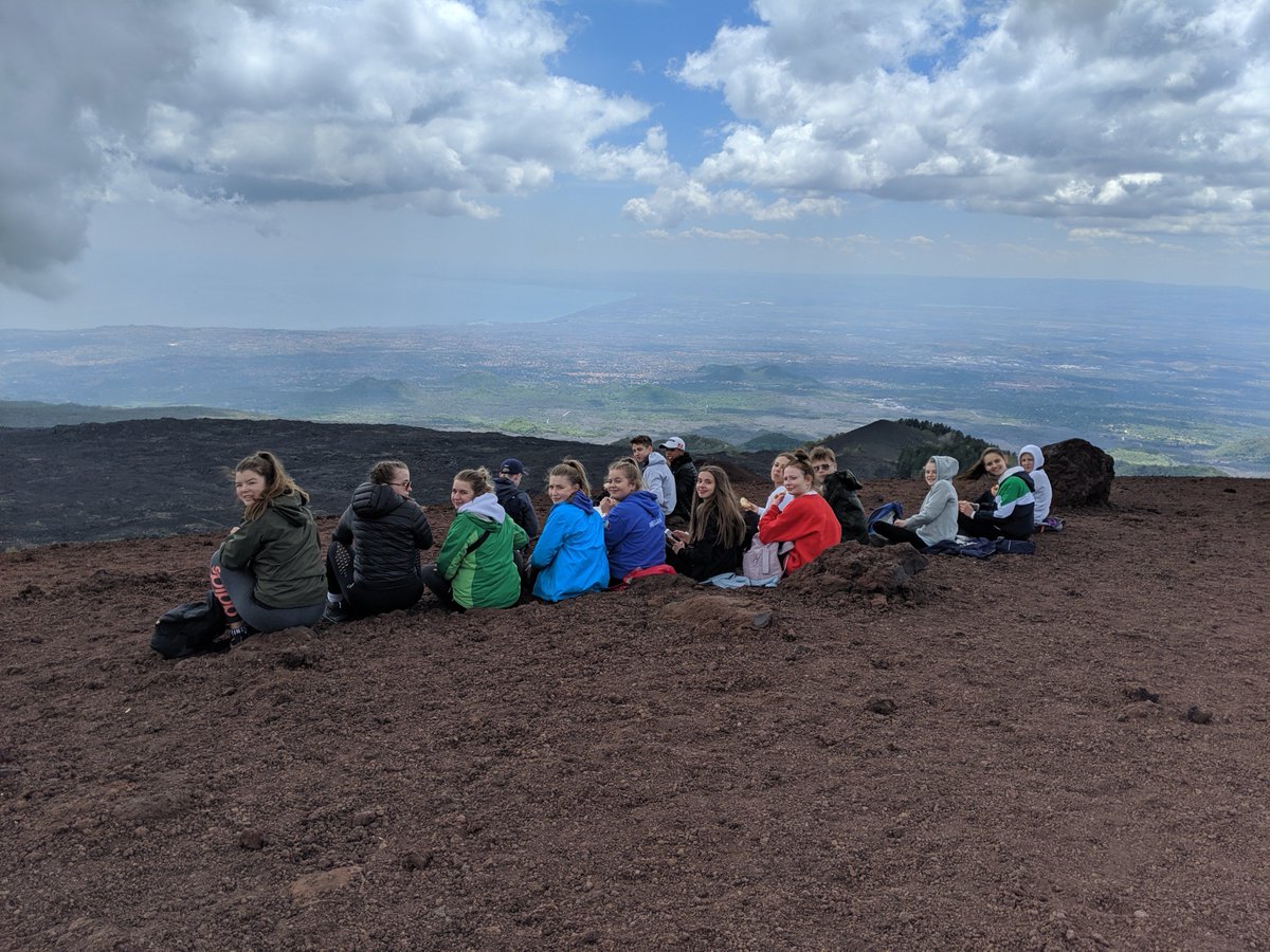 TMB_School's tweet image. Today's lunch spot on a crater of #Etna overlooking the the coast. #Sicily2019 #whataview