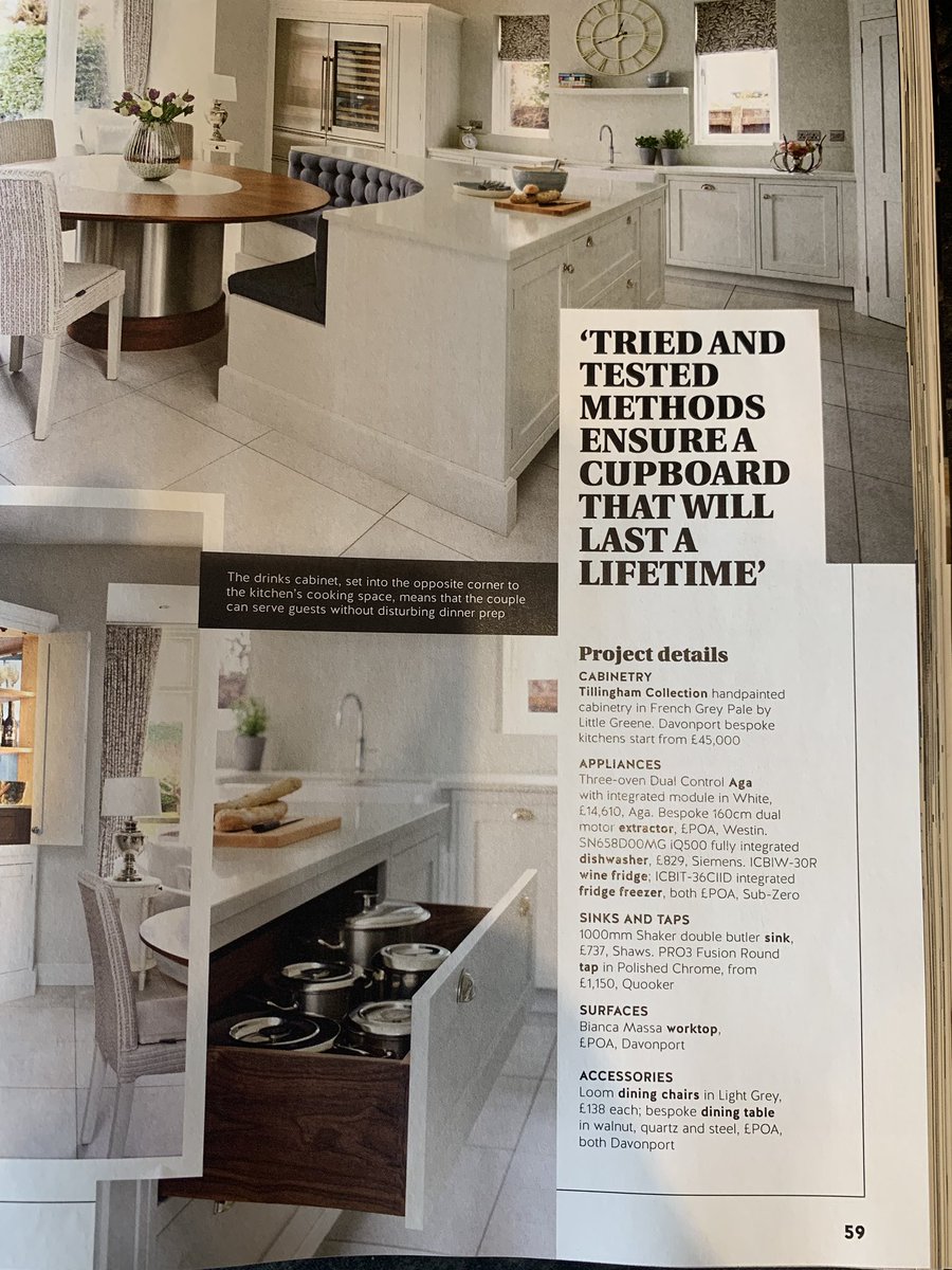 Beautiful kitchen by the talented team <a href="/Davonport/">Davonport</a> in the best of British feature in this months <a href="/EKBBMAG/">EKBB</a> featuring a bespoke Westin built in hood! Thanks so much for giving us a mention guys! It’s much appreciated! 👍🏼
.
.
.
#interiors #kitchens #luxurykitchen