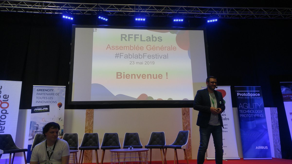 Lancement de l'AG du réseau français des fablabs <a href="/FabLabsFR/">FabLabs de France</a> au #Fablabfestival de Toulouse