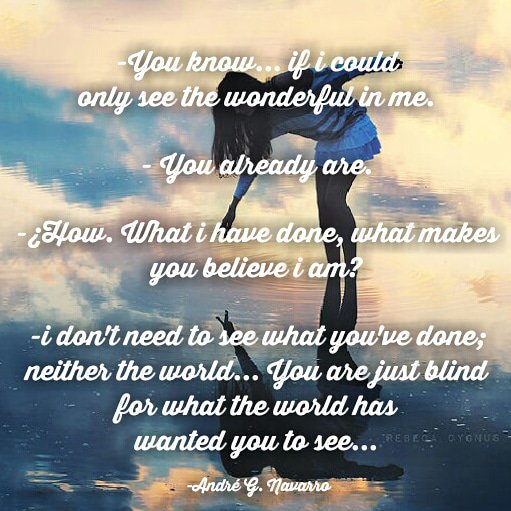 Andregnwrites's tweet photo. You know... wonderful is something that we already are, is just not easy to believe becouse of the type of world we live in. God only see's what you truly are. The outside, is just part of a tool we use in this game of life. #writing #WritingCommunity #GodIsAlive https://t.co/kmo6E9viKX