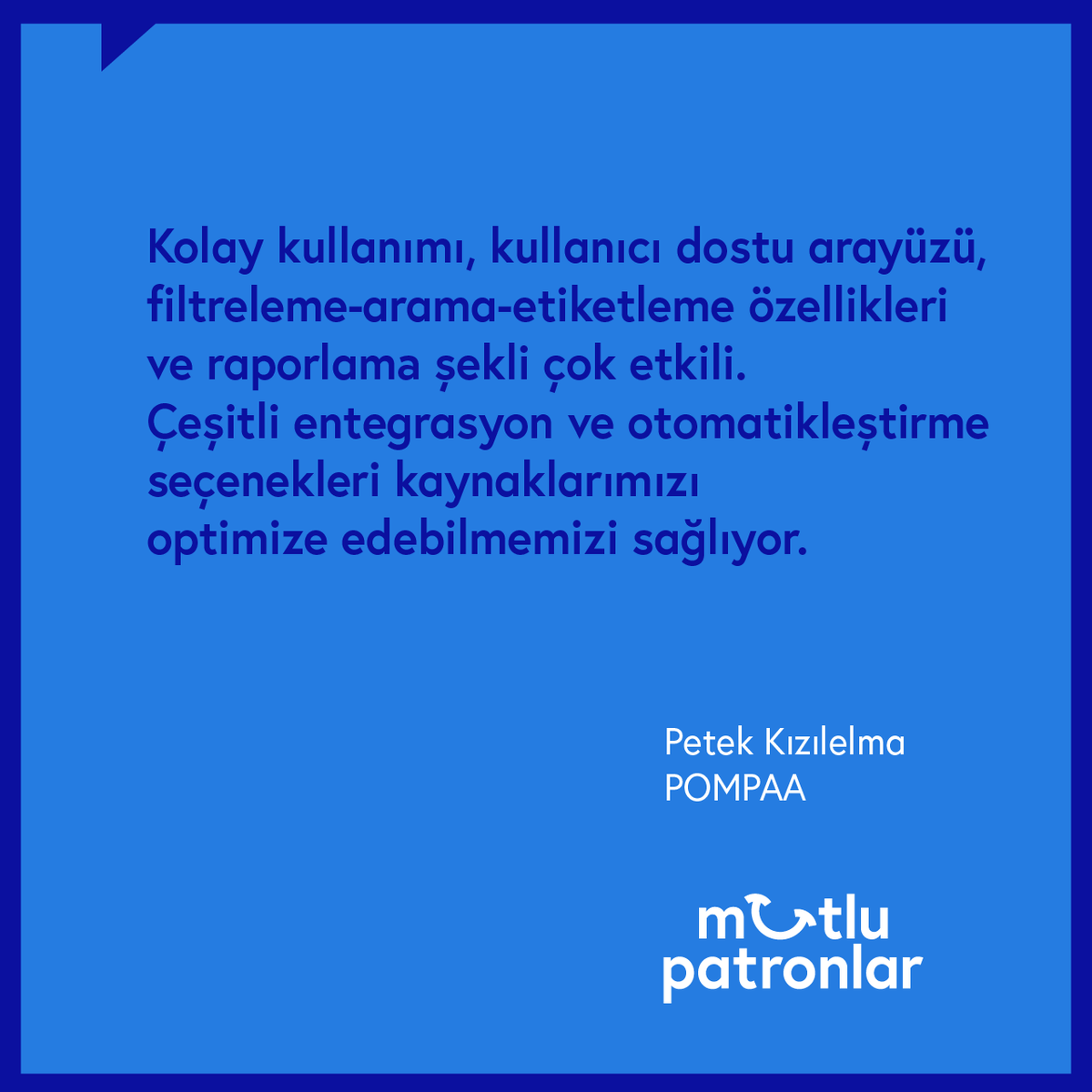 parasutcom's tweet photo. Her özelliğimizi finansal operasyonunuzu en az eforla en verimli şekilde yönetebilmeniz için geliştiriyoruz. Size sadece işletmenizin geleceğine yön vermek kalıyor.
Petek Hanım’a ve @pompaaistanbul ekibine yorumları için teşekkür ederiz. 😊
#mutlupatronlar https://t.co/crfyMdWFa5