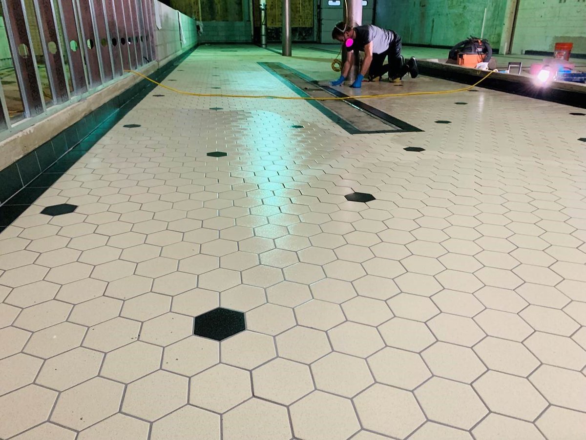 ICCtile's tweet photo. We installed chemical resistant tile using the vibration method with epoxy grout at @indeedbrewing in Milwaukee, WI.

#ICCtile #brewerytile #ceramictile #porcelaintile #hextile #flooring #installation #construction #craftbeer #brewery #tile #chemicalresistant #vibrationmethod https://t.co/Qcovvk4KP8