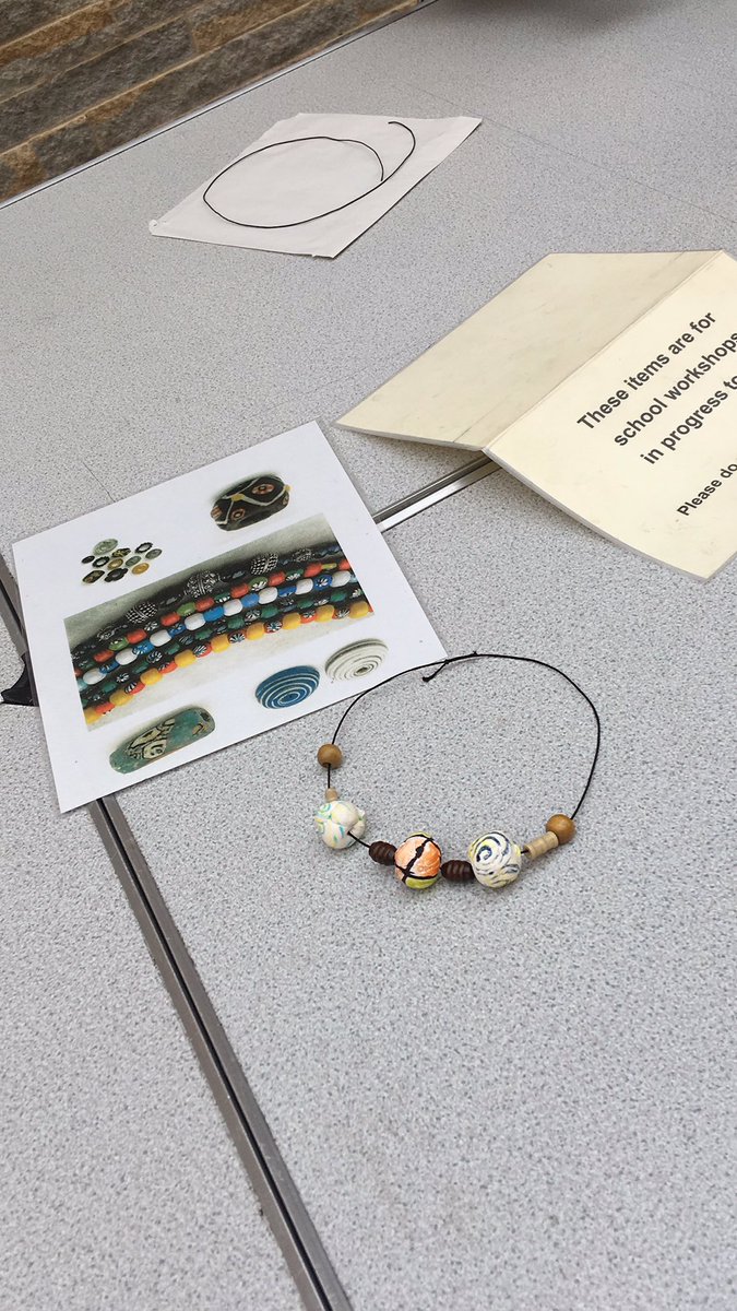 Last activity of the day! Anglo-Saxon jewellery making