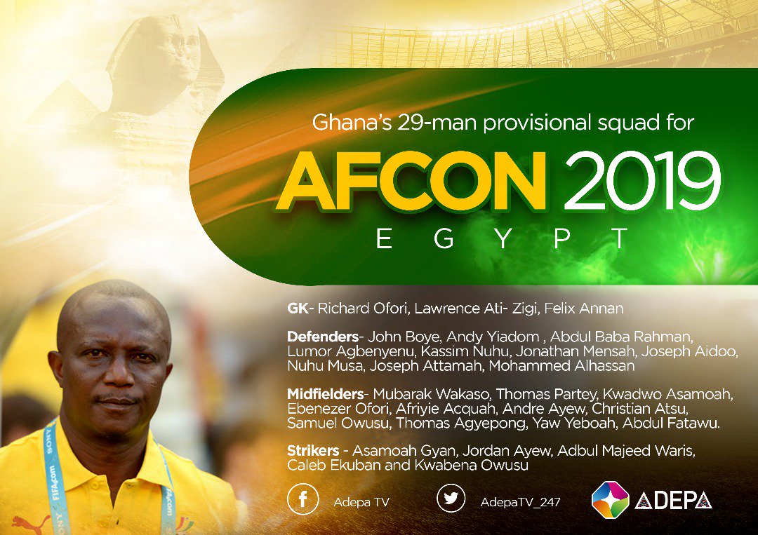 Have another look. Ghana's 29-man provisional squad. Are there any surprises?