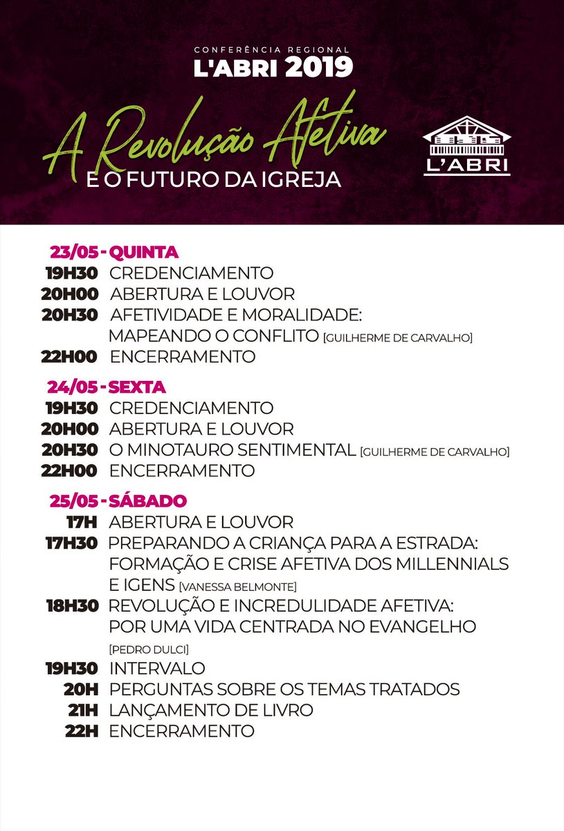 labribrasil's tweet photo. Começa hoje a Conferência Revolução Afetiva em Brasília. Veja os horários na programação abaixo. Só aparecer na FTRB em Águas Claras e fazer sua inscrição no local. #revolucaoafetiva #labribrasil https://t.co/4q6PpWmoja