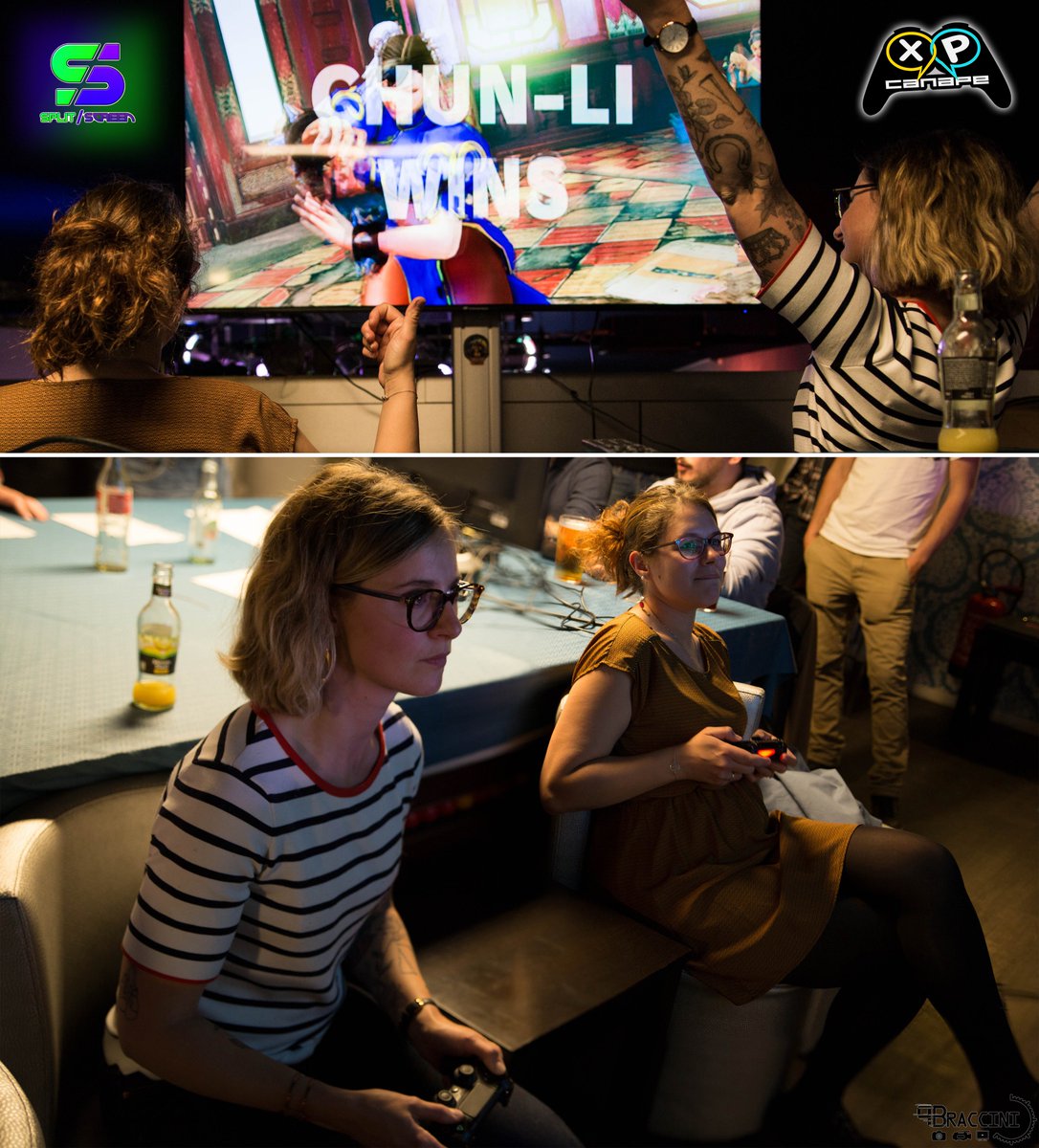 Cette photo, c'est deux projets de longues dates qui se répondent. Ça fait chaud au coeur de voir les projets que sont ma websérie <a href="/XPCanape/">XP Canapé</a> et mon association Split Screen se concrétiser après tant de travail. Ça motive encore plus pour les projets suivants ! 

#jeuxvideo