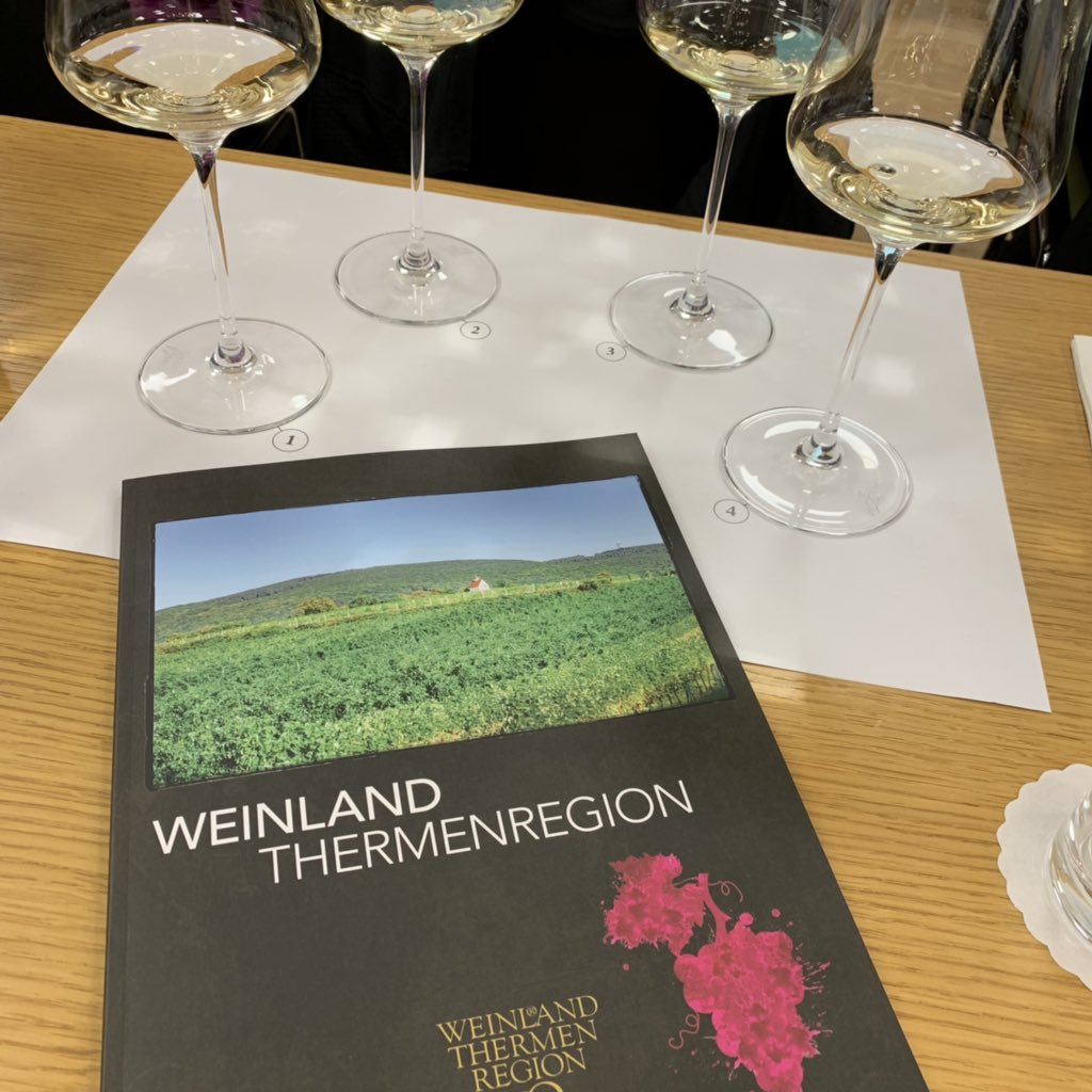 CorksConcierge's tweet photo. Greetings for #Austria’s #Thermenregion. Discovered 2 new (to me) grapes in #Rotgipfler &amp; #Zierfandler. Next stop is #Traisental. #AustrianWine #WineSummit https://t.co/LoFQbVCpPe
