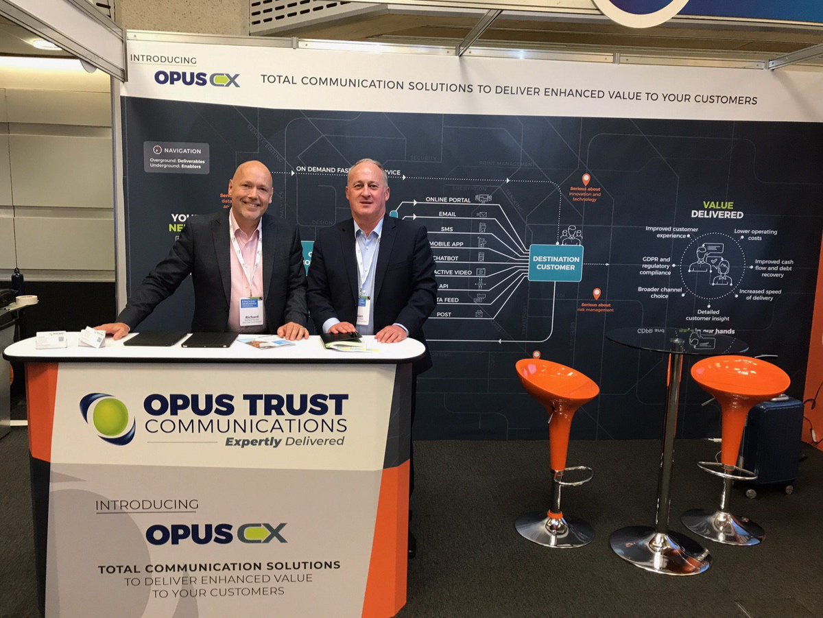 OpusTrust's tweet photo. If you're attending #BSA19 delivered by @BSABuildingSocs then make sure to visit Richard and Alan on stand 36 for insight and advice on how you can #communicate across #multichannels more effectively with your customers. https://t.co/d0wyjLbK5Q