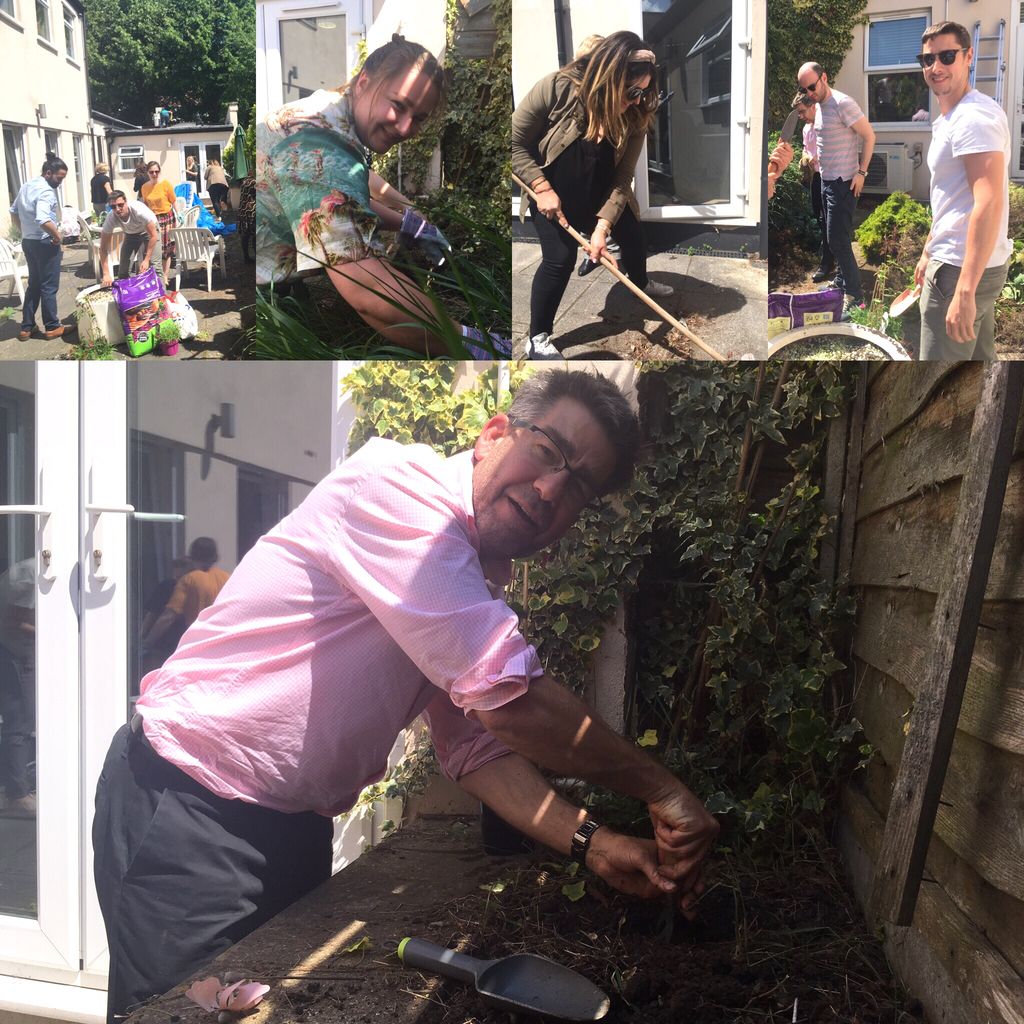 Staff Gardening at World Jewish Relief 