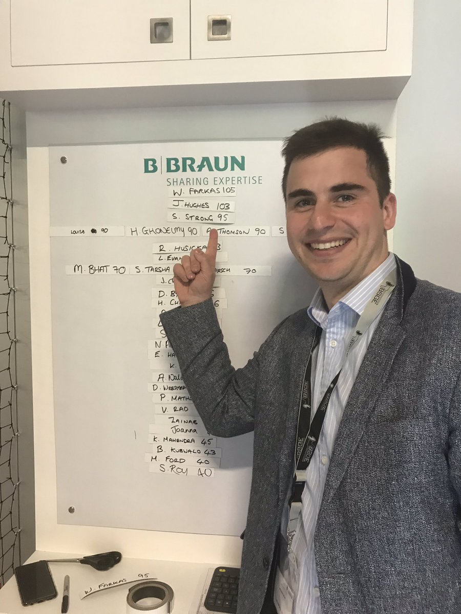 MichelleChewter's tweet photo. W Farkas has knocked J Hughes off the top spot on our VR Game. 105 points! Come and see if you can do better! Stand G5. #BSGE2019 @BBraunUK #aesculapendosurgery https://t.co/W2BknGvmyU
