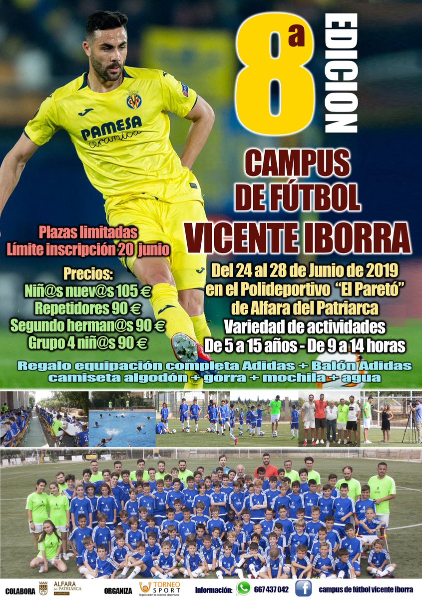 Iborra_Vicente's tweet photo. Un año más y en su VIII edición será un placer poder disfrutar del Campus Vicente Iborra en la localidad de Alfara del Patriarca ⚽️ Te esperamos!!! https://t.co/EhFS0m4jAF