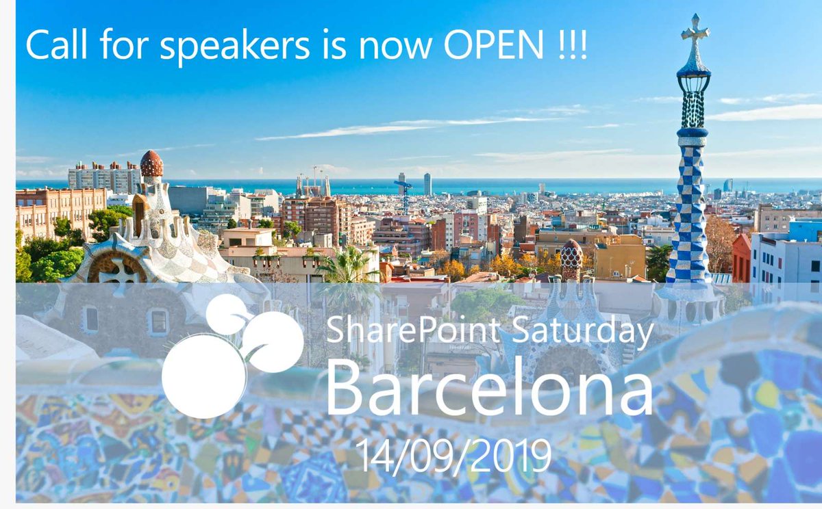 CollabDays_BCN's tweet photo. Would you like to share your expertise about #SharePoint #Office365 #Azure? Don't hesitate and submit your proposal before June, 24th. We are going to have a great day in #Barcelona on September, 14th. SUG_Cat @SPS_Events https://t.co/iH2Uw2iyyN