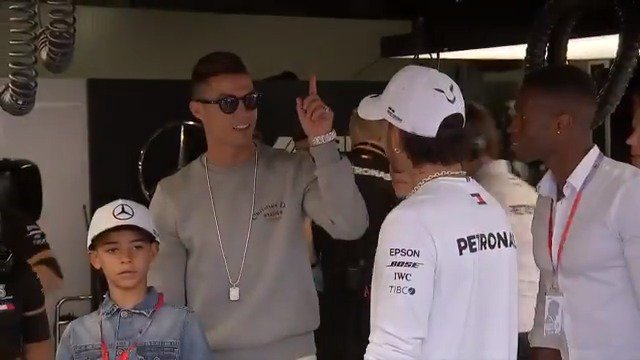 VIDEO: Lewis Hamilton visited by Cristiano Ronaldo at Monaco GP 