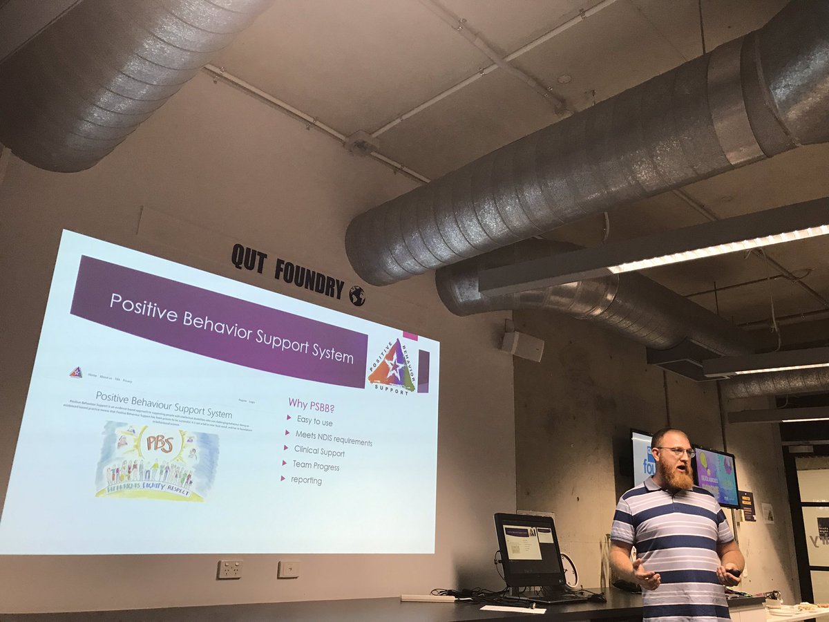 QUTEship's tweet image. #IDEASLaunched pitch @QUTfoundry is Josh’s #PBSS: a smart Positive Behavior Support System, that’s #NDIS aligned, &amp;amp; evidence-based, for delivering better #clinical #care, &amp;amp; more efficient management &amp;amp; reporting. Josh couples tech skills &amp;amp; care experience to deliver what’s neeeded