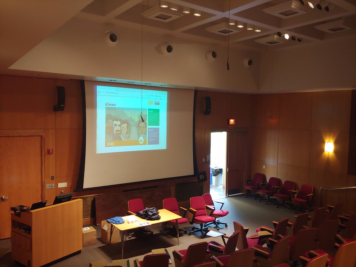 madisonteacher's tweet photo. Getting ready to talk @icivics with students as part of #MLTI19 #Create4ME hosted by @mdoenews Excited to share the stage with fellow #icivicsednet member @ShawnMagaw and his students! https://t.co/SDHvDPJYH3
