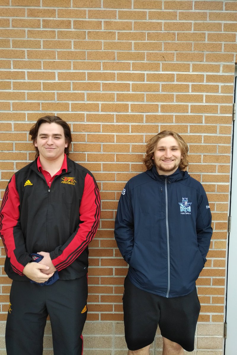 <a href="/TheBlueBlast/">Bishop Macdonell Catholic High School</a> <a href="/BMACathletics/">BM Athletics</a> @gryphonfootball @UWWarriorsFB Thank you to guest BMacJV coaches Connor Burke and Caelen Fraser. Connor is a Guelph Gryphon football player. Caelen will join Waterloo Warriors football in August. Both are BMac football Alumni