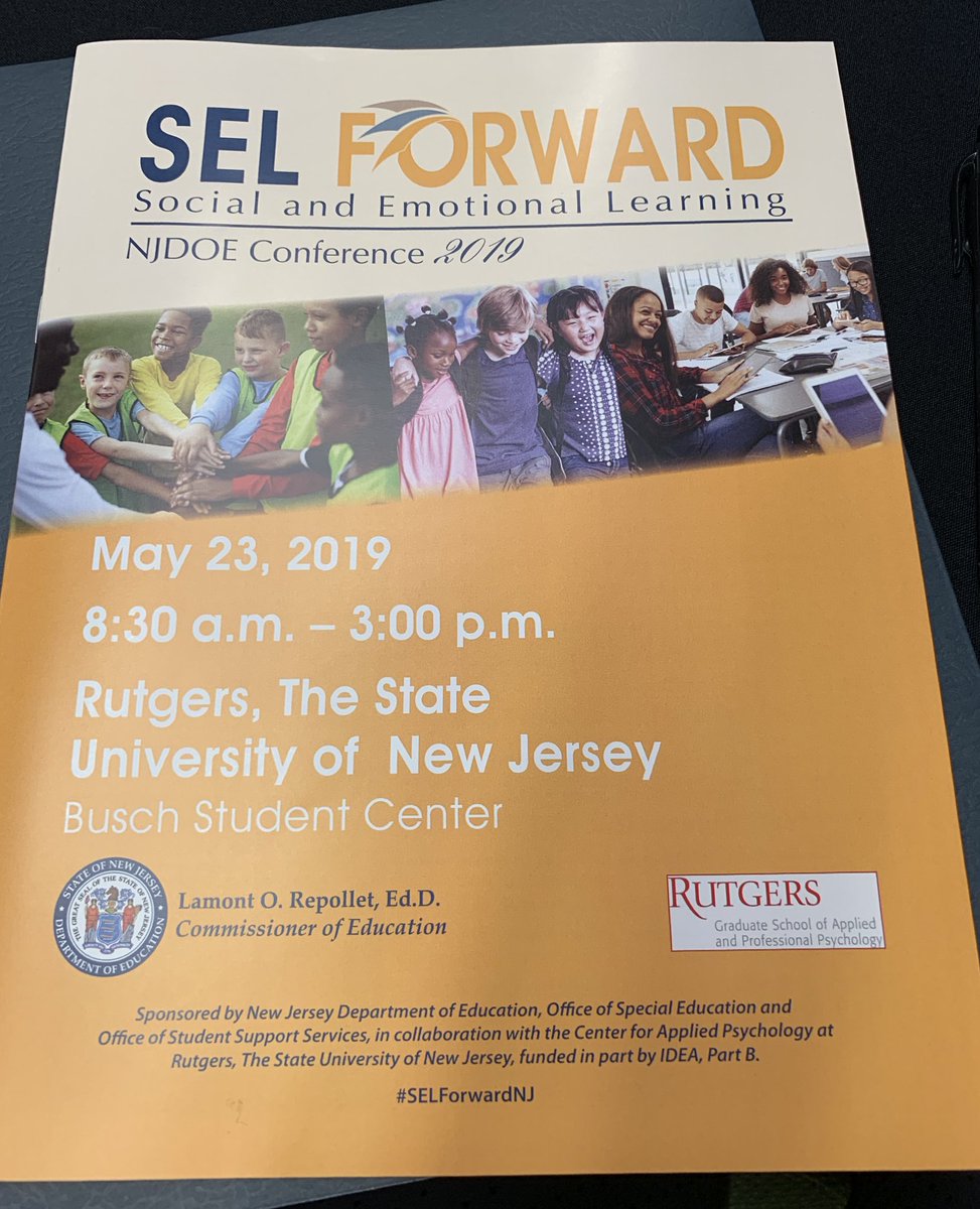 Excited to learn about new ways to address the social emotional learning of all students! #SELForwardNJ #HowellLeads @HowellTwpArdena @HowellTwpAdelph @NewJerseyDOE