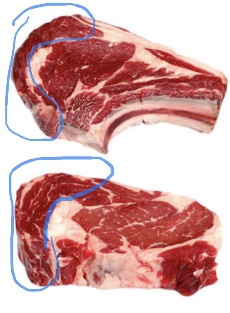 McLornan's tweet photo. @MichaelsCoDub @higginsbutchers You’ve turned me into a beef nerd, is the Spinilas Dorsi this part marked in blue 🥩🤓? #meatschool https://t.co/42wbhsW97a