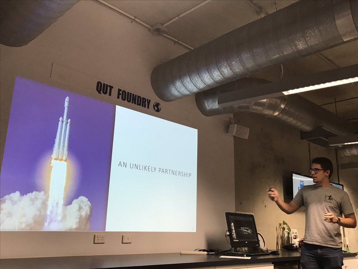 QUTEship's tweet image. #IDEASlaunched pitch at @QUTfoundry = #Rocket #fuel by engineering student Rhyan &amp;amp; team (who also design equipment &amp;amp; rockets🚀 ) - they’re doing research into un unlikely fuel source that has explosive potential as fuel for #rockets