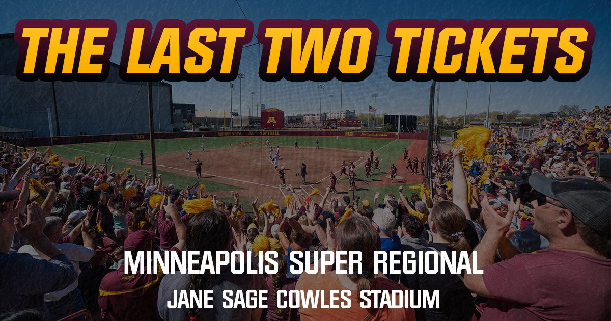 We have the best fans in the country and sold out in minutes yesterday!

Luckily, @GophSB_Trachsel purchased TWO standing room only tickets and wants YOU to experience this weekend. 𝐑𝐞𝐭𝐰𝐞𝐞𝐭 for your chance to win and be part of the journey!

#Gophers #SkiUMah #RoadToWCWS