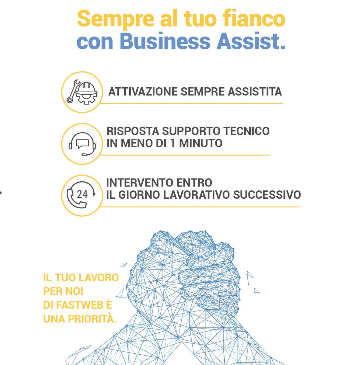 FastwebstoreBO's tweet image. #following sempre con te a partire dall&apos;attivazione del servizio
 #support assistenza tecnica dedicata
 #resolution intervento tecnico entro un giorno lavorativo
Questo è Business Assist: assistenza da grande azienda per tutti!
 #nientecomeprima #aziende #togheterto2020