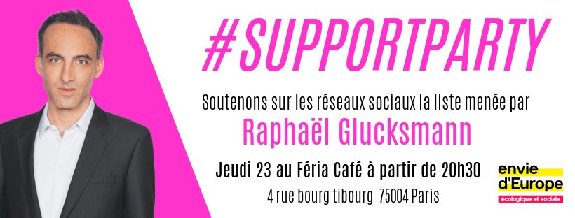 JeunesSocialist's tweet photo. 📺 à quelques jours du scrutin, RDV ce soir au Féria Café à Paris pour la #SUPPORTPARTY de notre candidat @rglucks1 qui débattra sur @BFMTV 🥊 #EnvieDEurope ; #Glucksmann #CombatsCommuns 💻📱 https://t.co/ayF5OuWnDC