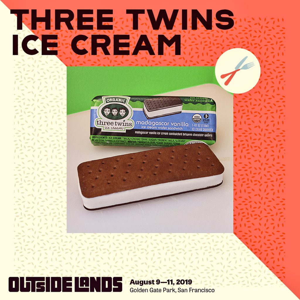 ThreeTwins's tweet photo. 🎶We're thrilled to be a part of the Taste of the Bay Area lineup at @SFOutsidelands!
🍦Grab some #organic Three Twins Ice Cream in Golden Gate Park, Aug. 9-11 - get your 3-day and single day tickets now! #OLFood  https://t.co/TnIPWFlLqq https://t.co/fHWzPP0FGm
